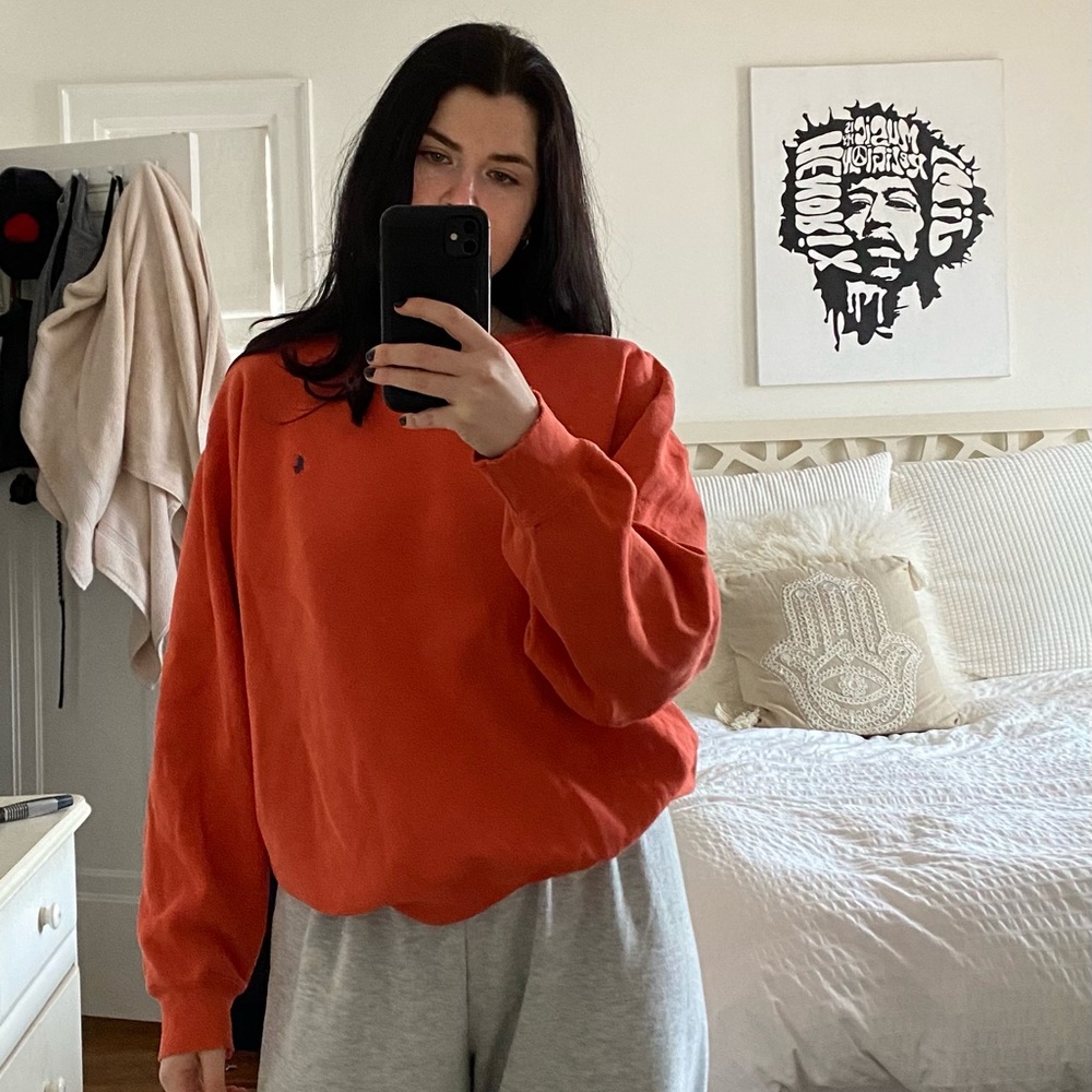 Vintage Ralph Lauren Polo orange crewneck sweater